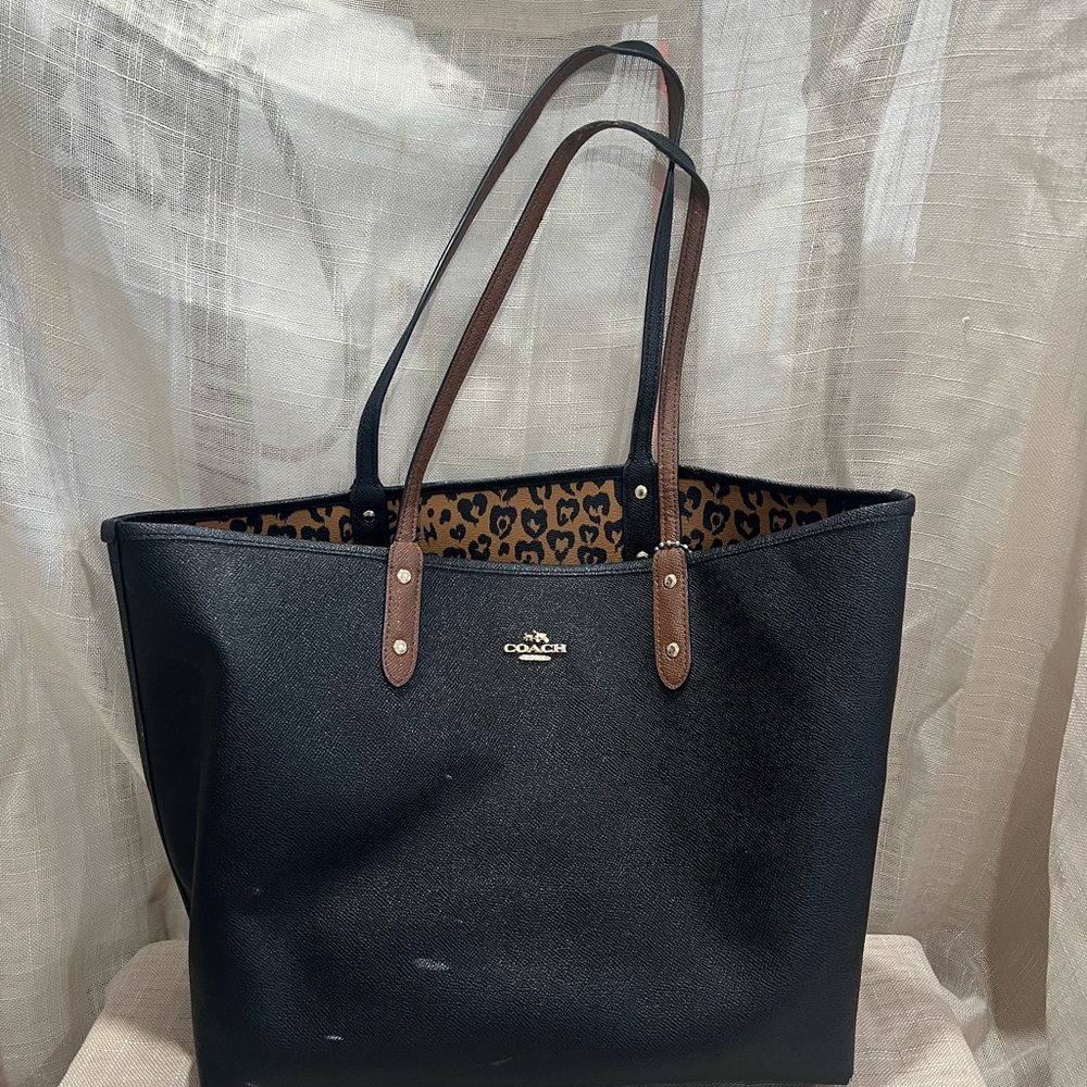 Coach Black and Brown Tote Bag Reversible